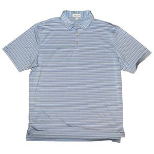 Peter Millar Blue Striped Polo Shirt